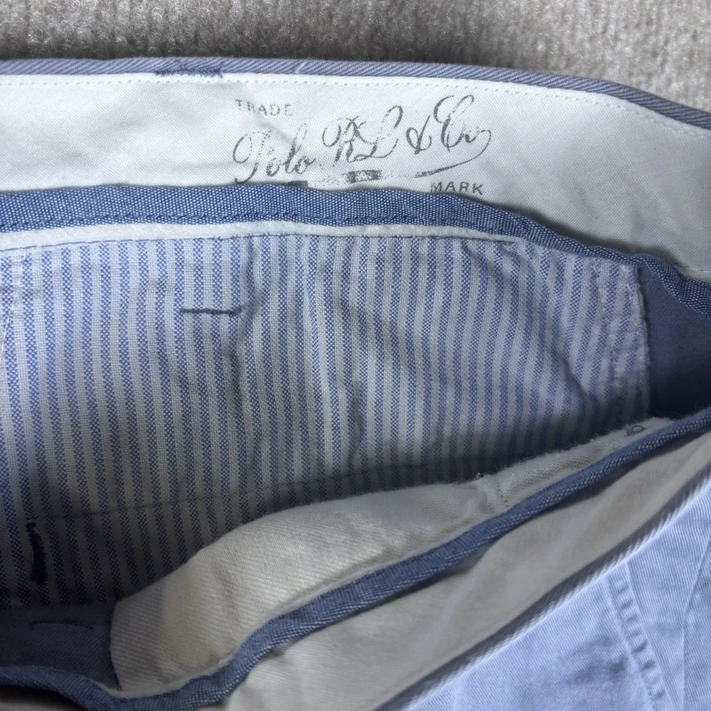 Polo Ralph Lauren Classic Fit Chino Pants Blue Mens 40x32 Cotton Flat Front
